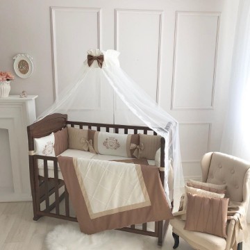 Lenjerie Patut Copii Bebe 9 piese Royal coffee